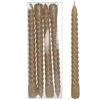 Candle Glossy Wax Beige 7.8x2.5x26cm BOX/4