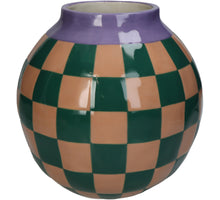 Vase Checker Dolomite Multi 22x22x22cm