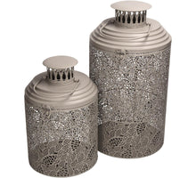 Lantern Metal Ivory 21x21x39cm set of 2 pcs