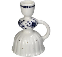 Candle Stick Cup Porcelain Blue 9.5x8x11.5cm