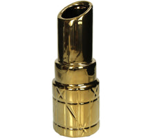 Vase Lipstick Fine Earthenware Gold 10x10x27cm