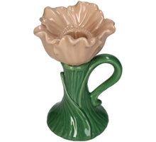 Candle Stick Poppy Fine Earthenware Peach 9.6x8.1x13.8cm