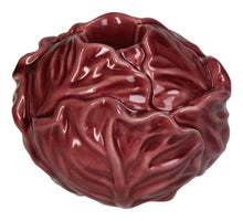 Candle Stick Cabbage Fine Earthenware Red 9.2x9.2x7.4cm