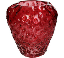 Vase Strawberry Glass Red 19x18.5x20cm