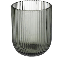 Tumbler Stripe Glass Grey 7.5x7.5x9.5cm