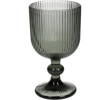 Wineglass Stripe Glass Grey 8x8x15.5cm