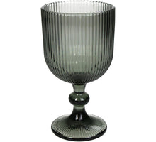 Wineglass Stripe Glass Grey 9x9x17cm