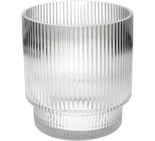 Vase Stripe Glass Clear 16x16x17cm
