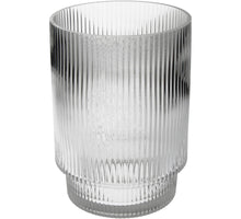 Vase Stripe Glass Clear 16x16x22cm