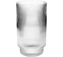 Vase Stripe Glass Clear 16x16x28cm