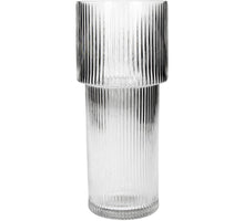 Vase Stripe Glass Clear 10.5x10.5x24.5cm