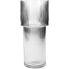 Vase Stripe Glass Clear 10.5x10.5x24.5cm