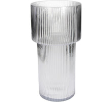 Vase Stripe Glass Clear 14.5x14.5x29cm
