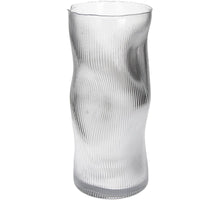Vase Stripe Glass Clear 14x14x30cm