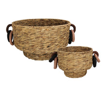 Basket Water Hyacinth Natural 48x48x30cm S/2