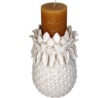 Candle Holder Stoneware White 13.5x13.5x21.5cm