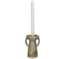 Candle Stick Stoneware Green 11x9.8x16cm