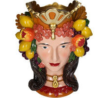 Vase Lady Fruits Polyresin Multi 22.5x16.5x30cm