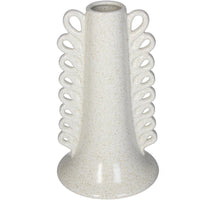 Vase Stoneware White 13x13x22.5cm