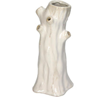 Vase Tree Trunk Stoneware White 12.5x12x25cm