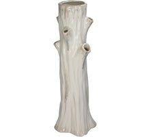 Vase Tree Trunk Stoneware White 18x17x49cm