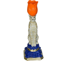 Candle Stick Leopard Polyresin Multi 9x8.5x26cm