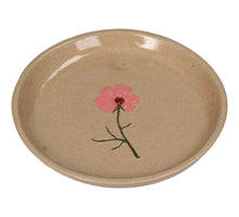 Plate Flower Stoneware Beige 15.5x15.5x1.8cm