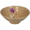 Bowl Flower Stoneware Beige 23.2x23.2x9.2cm