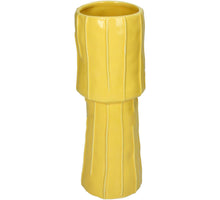 Vase Stoneware Yellow 9.6x9.6x27cm