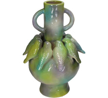 Vase Birds Stoneware Multi 22.5x22.5x35.3cm