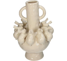 Vase Bunnies Stoneware White 22.5x22.5x35.3cm
