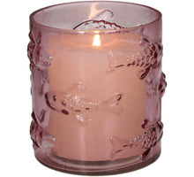 Candle Holder Fishes Glass Pink 9x9x10cm