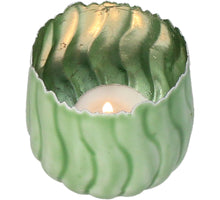 Candle Holder Iron Green 8x8x7cm