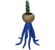 Candle Stick Octopus Polyresin Blue 16x16x20cm