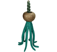 Candle Stick Octopus Polyresin Turquoise 17.5x17.5x27.5cm