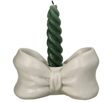 Candle Stick Bow Polyresin Ivory 7x13.5x7cm
