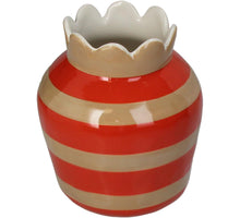 Vase Stripes Stoneware Multi 14.3x14.3x17.5cm