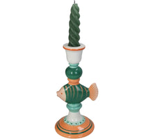 Candle Stick Fish Stoneware Multi 10.4x9.3x20.5cm