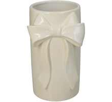 Vase Bow Stoneware Ivory 11.5x10.5x18.5cm