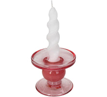 Candle Holder Glass Pink 9x9x7cm