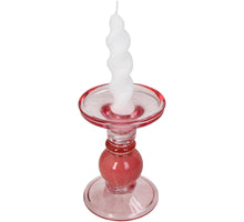 Candle Holder Glass Pink 9x9x13cm