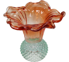 Vase Glass Multi 13.5x13.5x12cm Orange-Blue