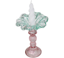 Candle Stick Glass Multi 14x14x19cm Blue-Pink