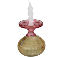 Candle Holder Glass Multi 13.5x13.5x15cm Red-Yellow