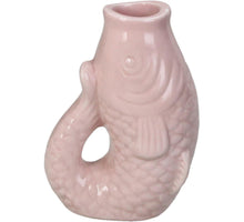 Vase Fish Stoneware Pink 8x5.5x11.3cm