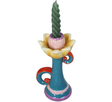 Candle Stick Flowers Stoneware Multi 12x11.5x21.5cm