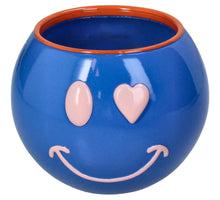 Planter Smiley Polyresin Blue 13.5x13.5x11cm