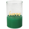 Decoration Light Happy LED Glass Green 6.5x6.5x10cm