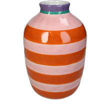 Vase Stripe Dolomite Multi 17.6x17.6x26.4cm