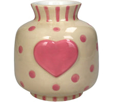 Vase Heart Dolomite Pink 12.6x12.6x13.8cm